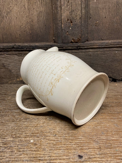 A George III creamware jug c. 1800.....Long live the King.......freedom to the slave