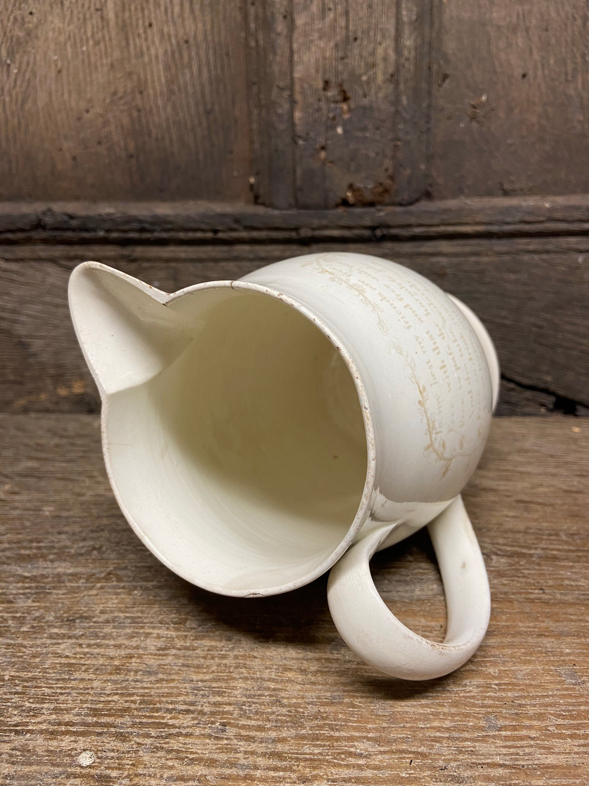 A George III creamware jug c. 1800.....Long live the King.......freedom to the slave