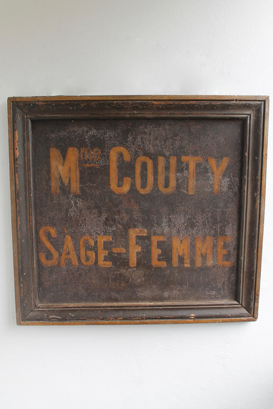 French midwife's sign in original paint c. 1900