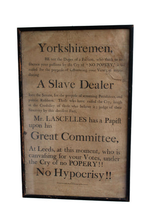 Rare George III political broadside from 1807 election in Yorkshire