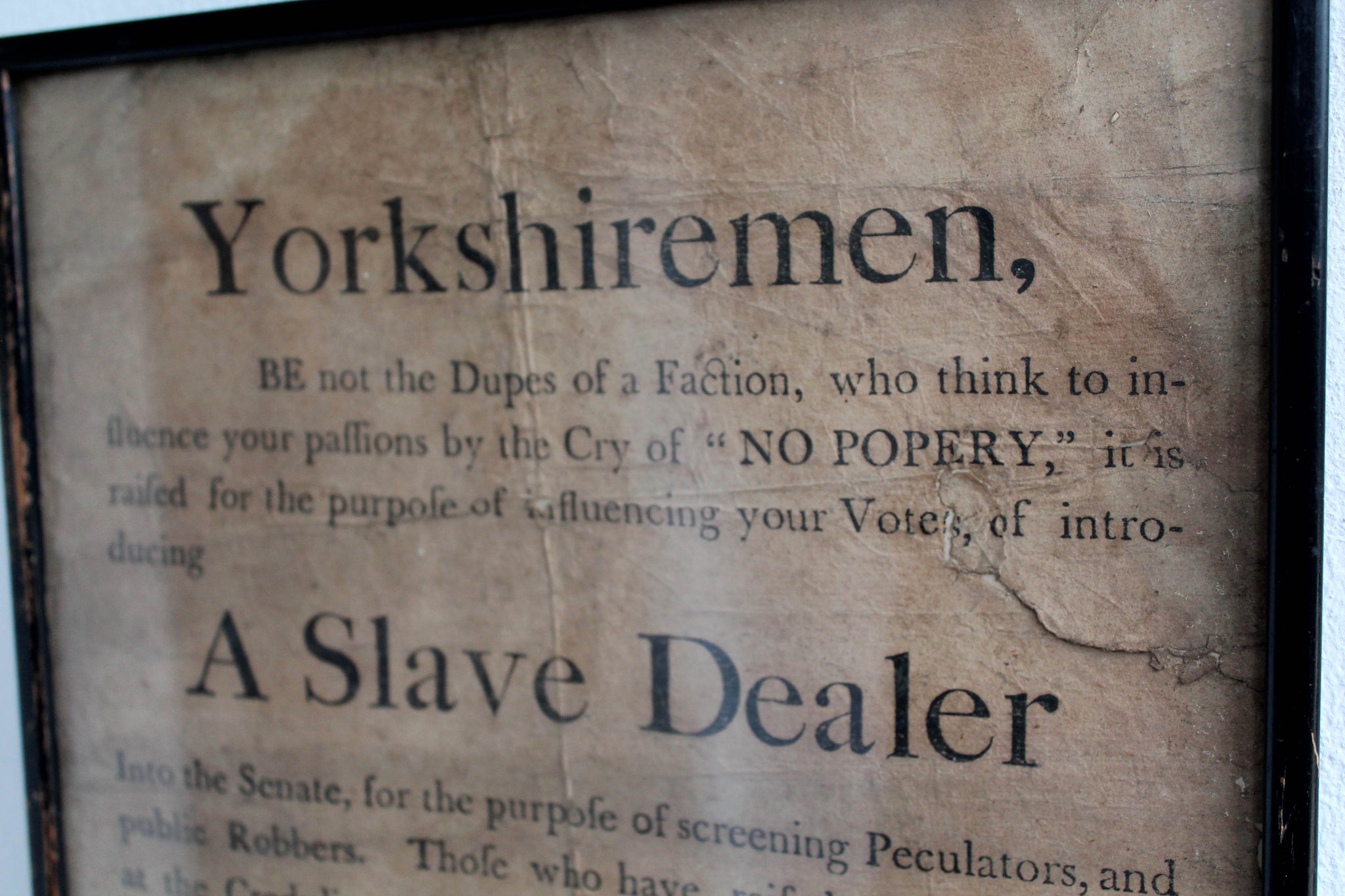 Rare George III political broadside from 1807 election in Yorkshire