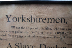 Rare George III political broadside from 1807 election in Yorkshire