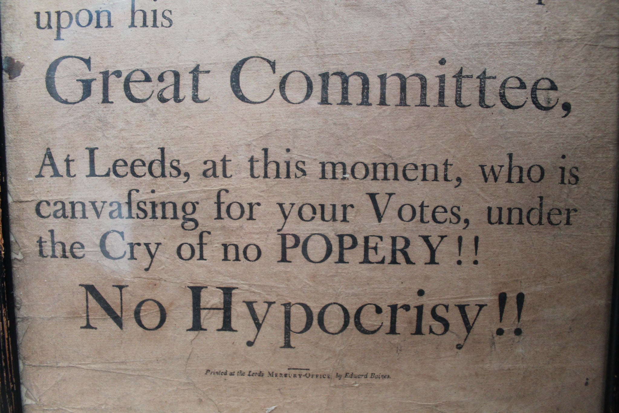 Rare George III political broadside from 1807 election in Yorkshire