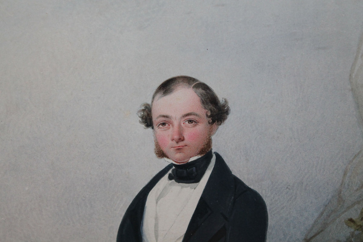 Early  19th c watercolour of a Royal Navy officer, George Perkins RN