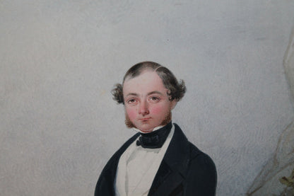 Early  19th c watercolour of a Royal Navy officer, George Perkins RN