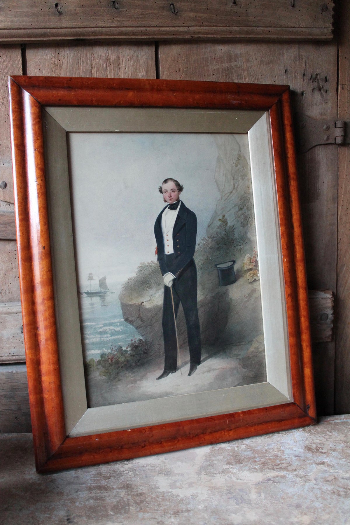 Early  19th c watercolour of a Royal Navy officer, George Perkins RN
