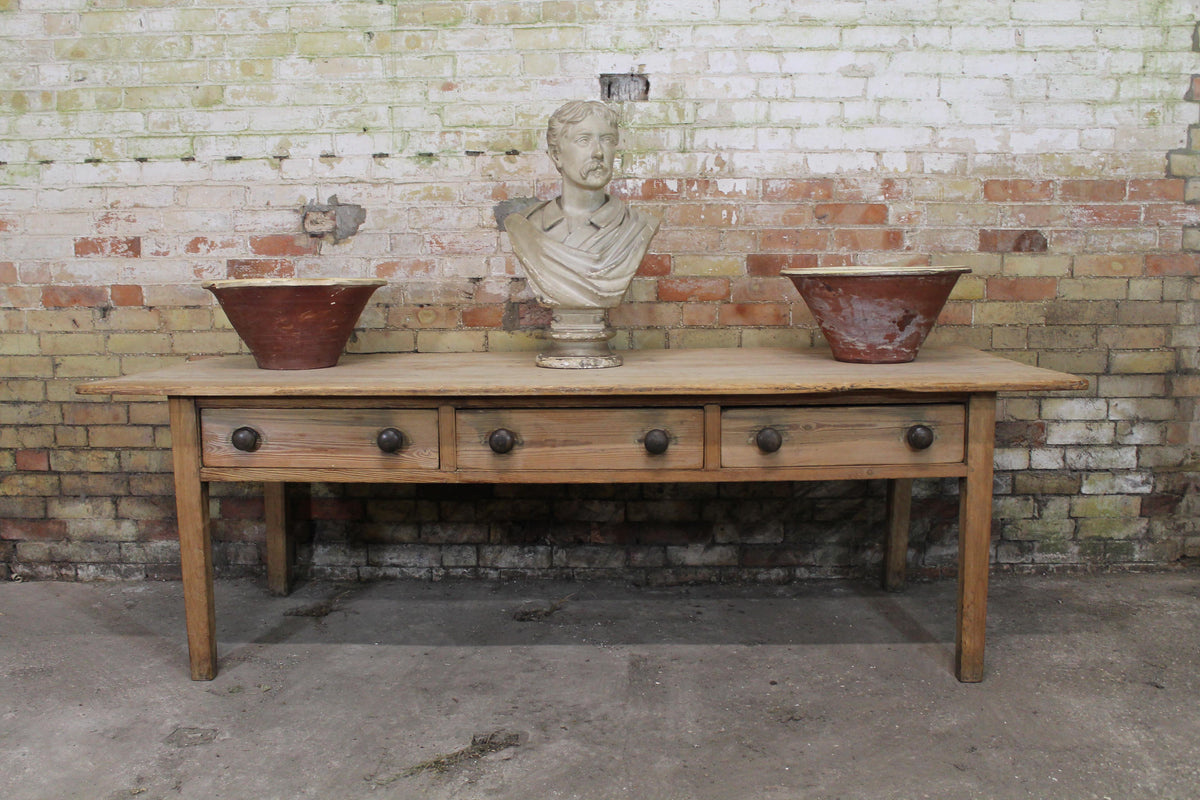 Large 19th century West Country preparation or kitchen table
