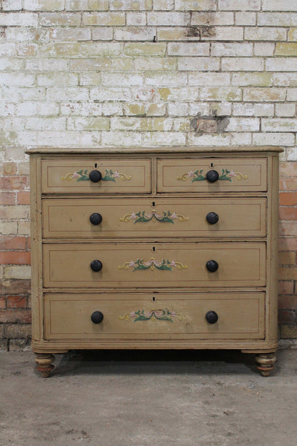 19th century English chest of drawers in original paint