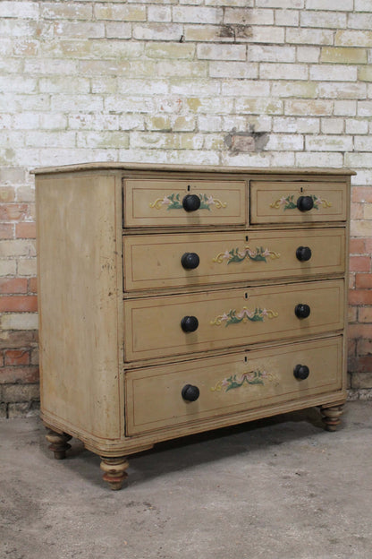 19th century English chest of drawers in original paint