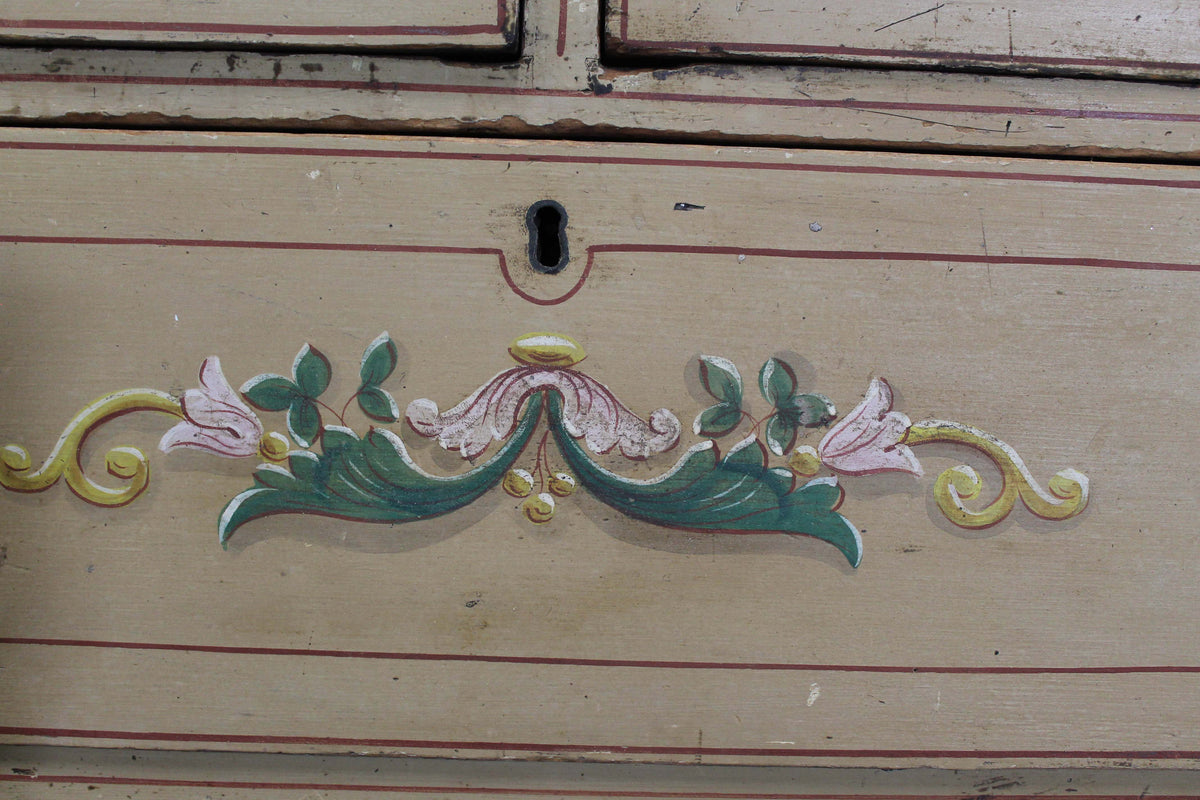 19th century English chest of drawers in original paint