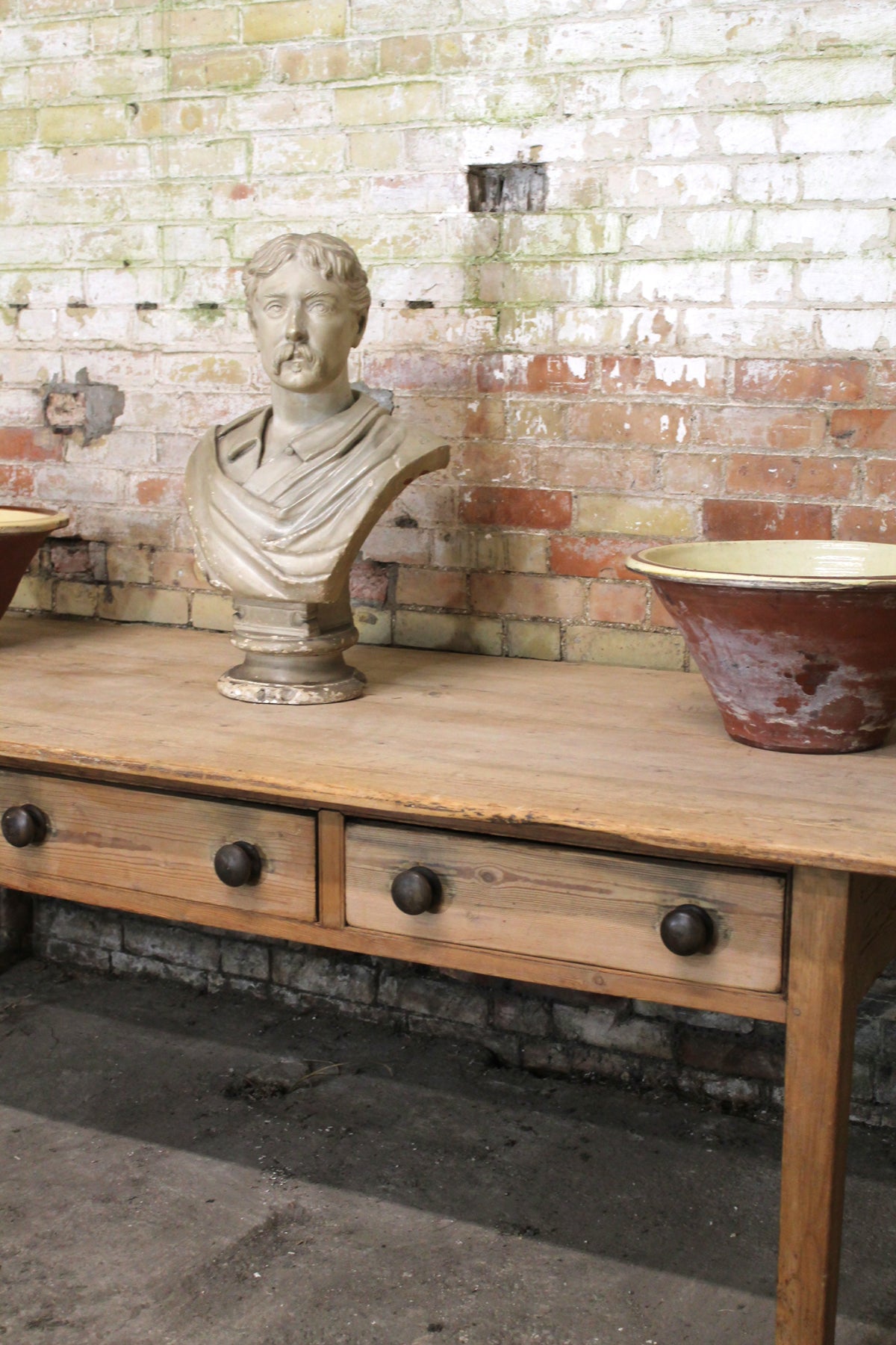 Large 19th century West Country preparation or kitchen table