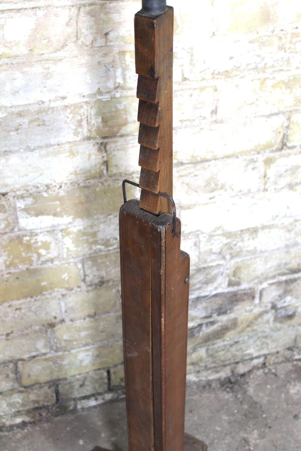 Unusal 19th century extendable French hat block stand