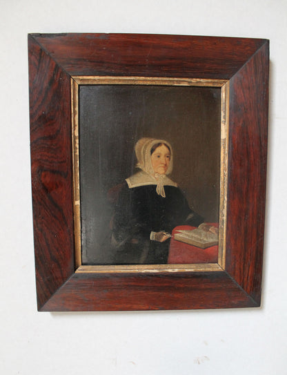 Welsh school, oil on board, portrait of a lady c. 1840
