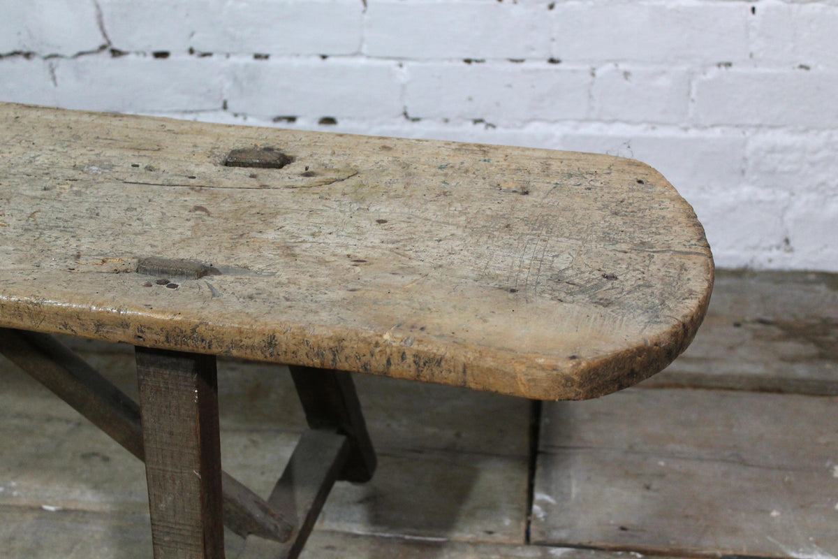 Late 18th century French sycamore bench