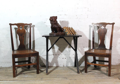 A good pair of George III side chairs of excellent colour