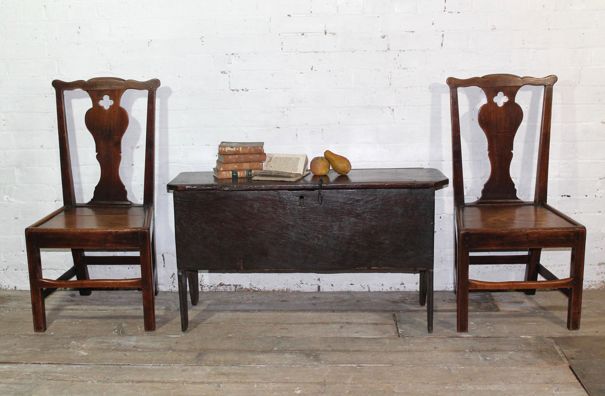 A good pair of George III side chairs of excellent colour