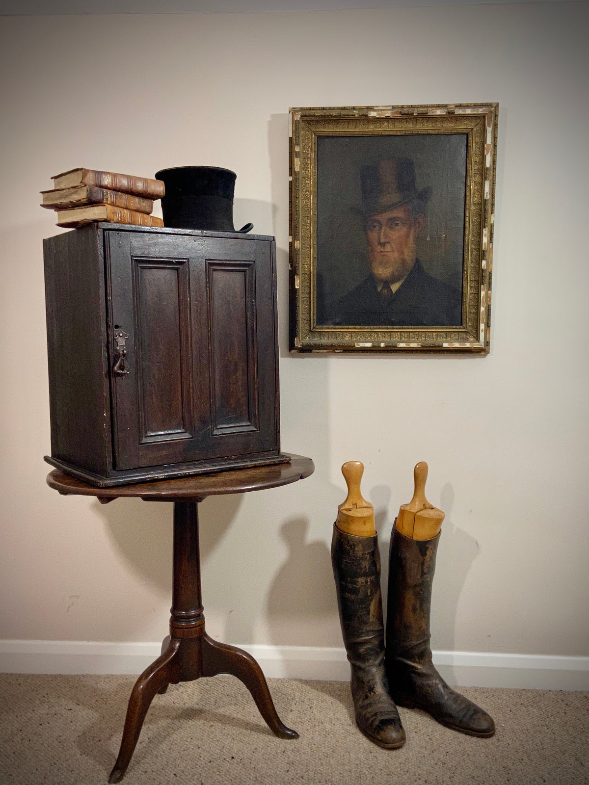 A delightful 19th century Welsh spice cabinet in the original finish