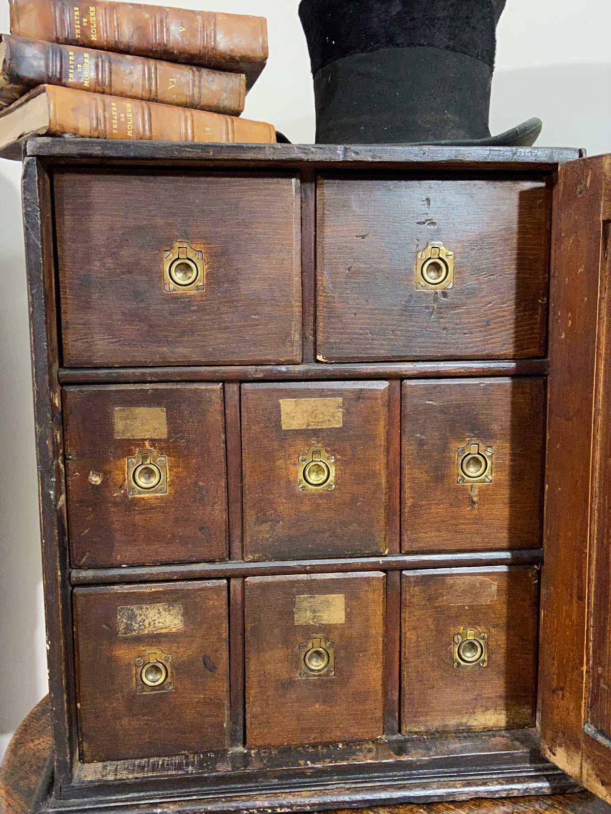 A delightful 19th century Welsh spice cabinet in the original finish