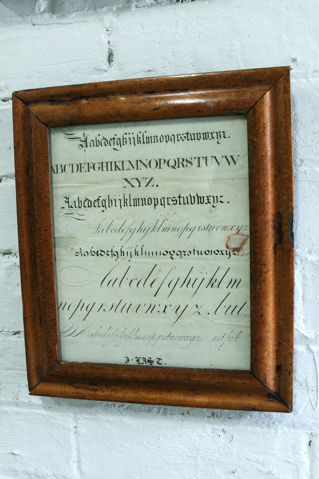 19th c school caligraphy sample