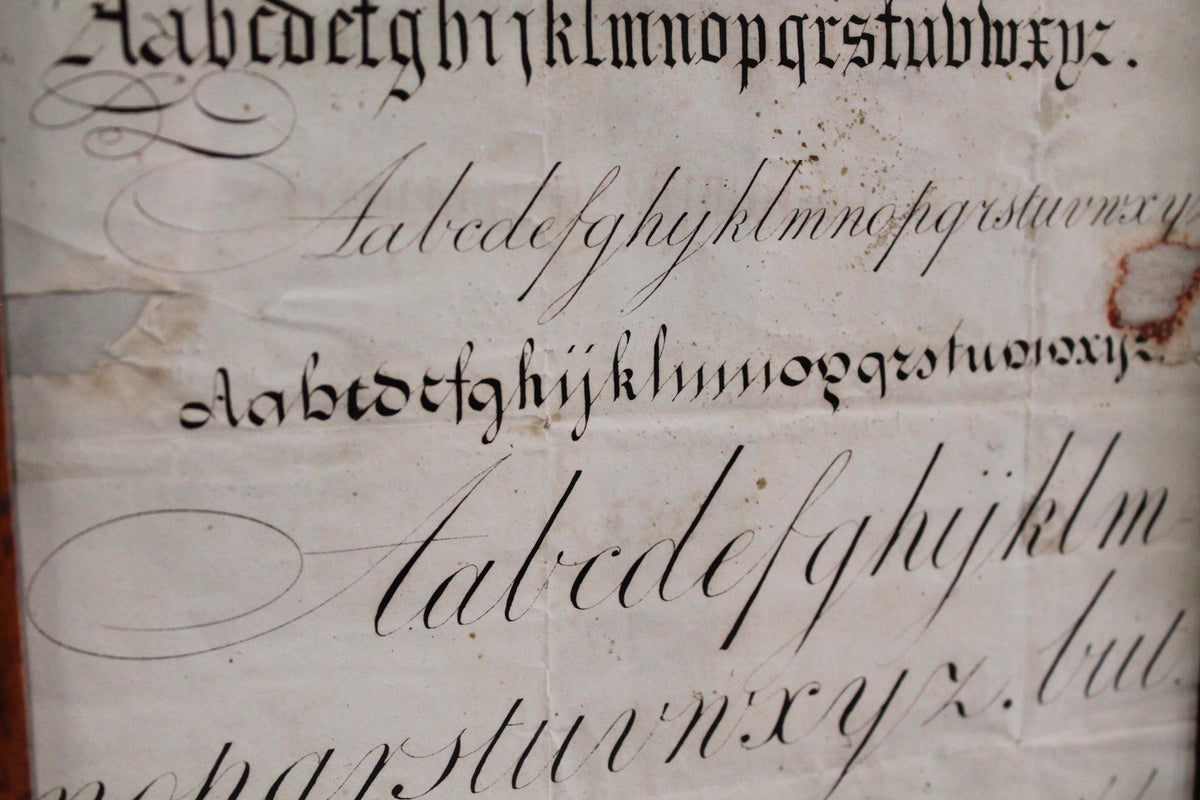 19th c school caligraphy sample