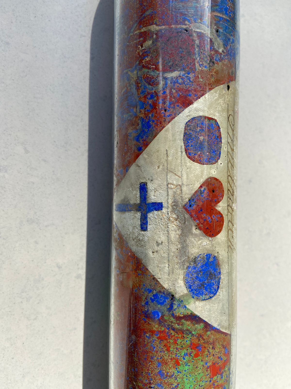 19th century sailor's love token glass rolling pin - Robert Butterworth of Smethwick