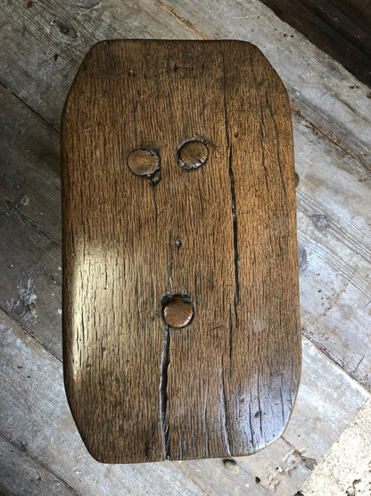 An excellent primitive George III three legged stool of good colour
