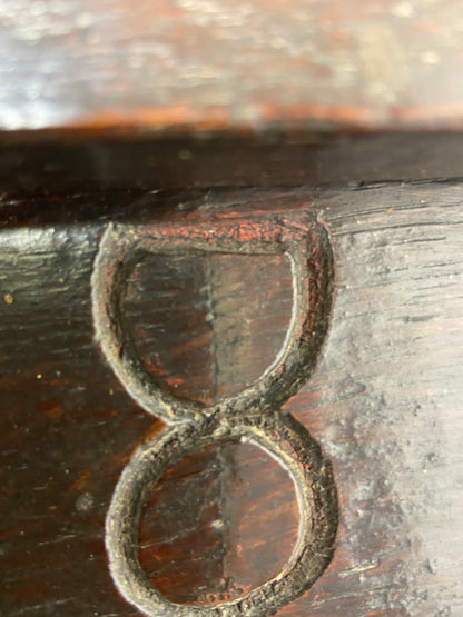 A 17th century Ottery St. Mary, Exeter joined oak chest highly likely from the same workshop in which Thomas Dennis apprenticed, 1687