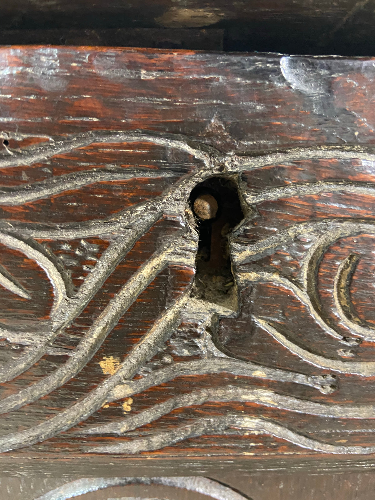 A 17th century Ottery St. Mary, Exeter joined oak chest highly likely from the same workshop in which Thomas Dennis apprenticed, 1687