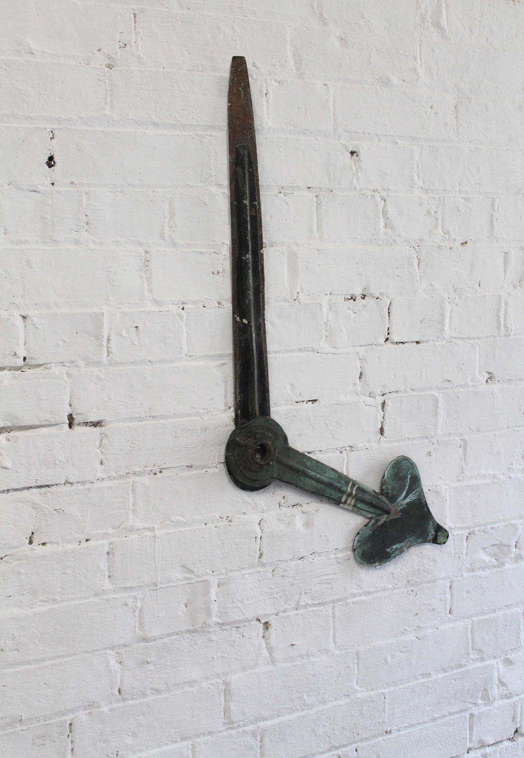 Large 19th verdigris clock hands