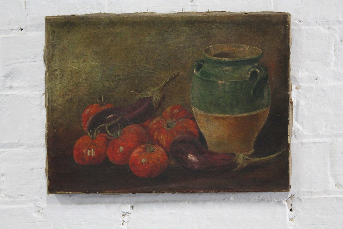 19th c naive French school of a confit pot