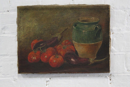 19th c naive French school of a confit pot