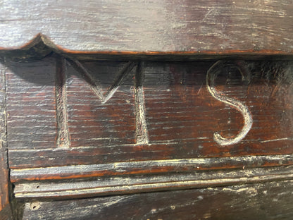 A 17th century Ottery St. Mary, Exeter joined oak chest highly likely from the same workshop in which Thomas Dennis apprenticed, 1687