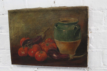 19th c naive French school of a confit pot