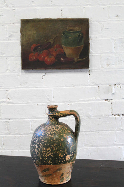 19th c naive French school of a confit pot