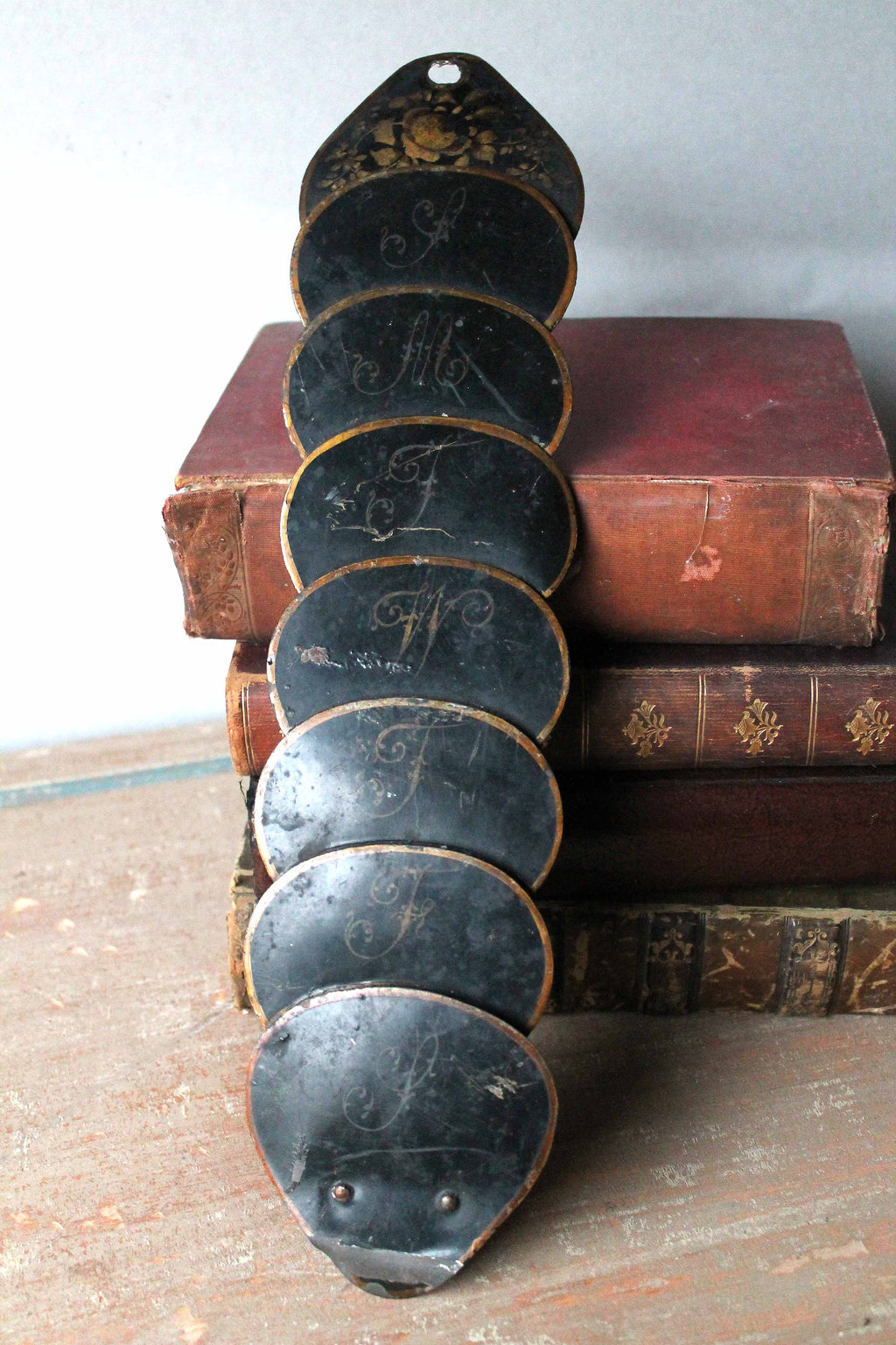19th century tole country house letter rack