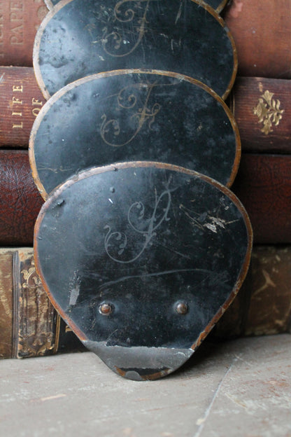19th century tole country house letter rack