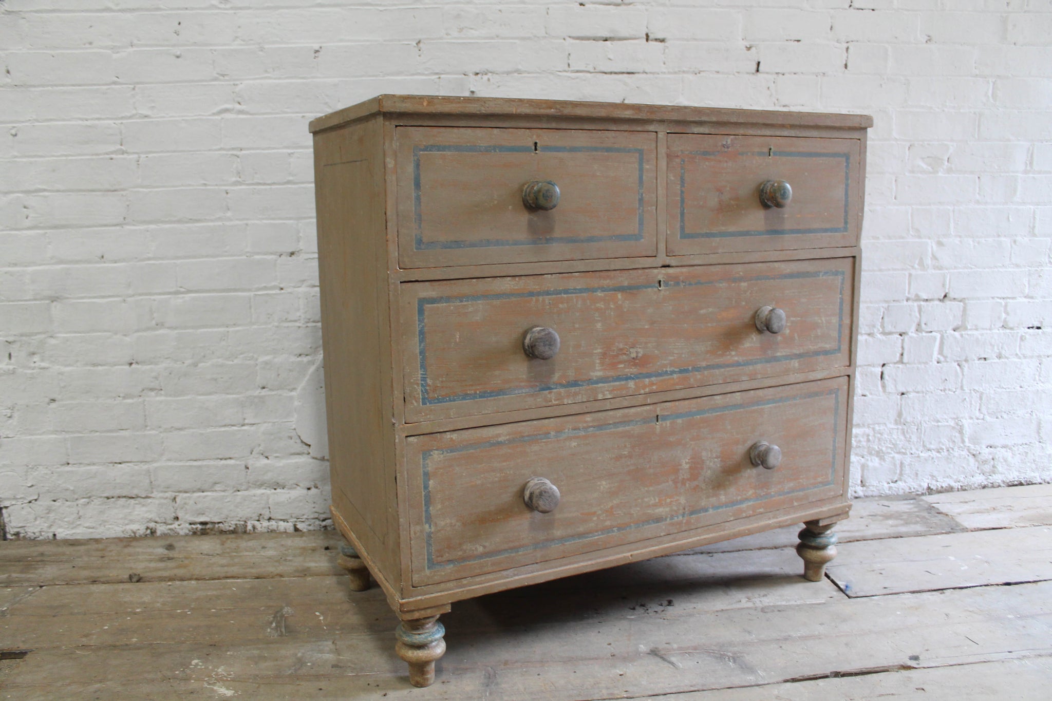 19th c chest of drawers in the original paint