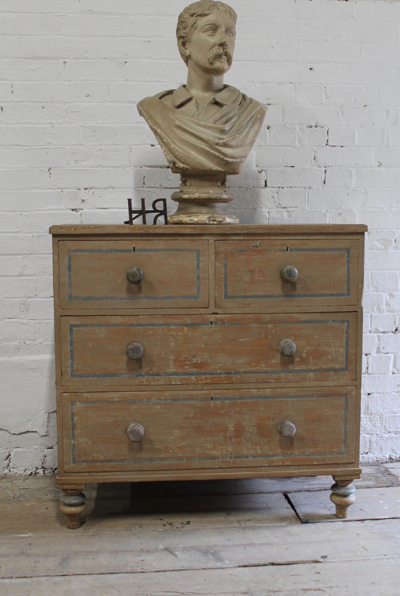 19th c chest of drawers in the original paint