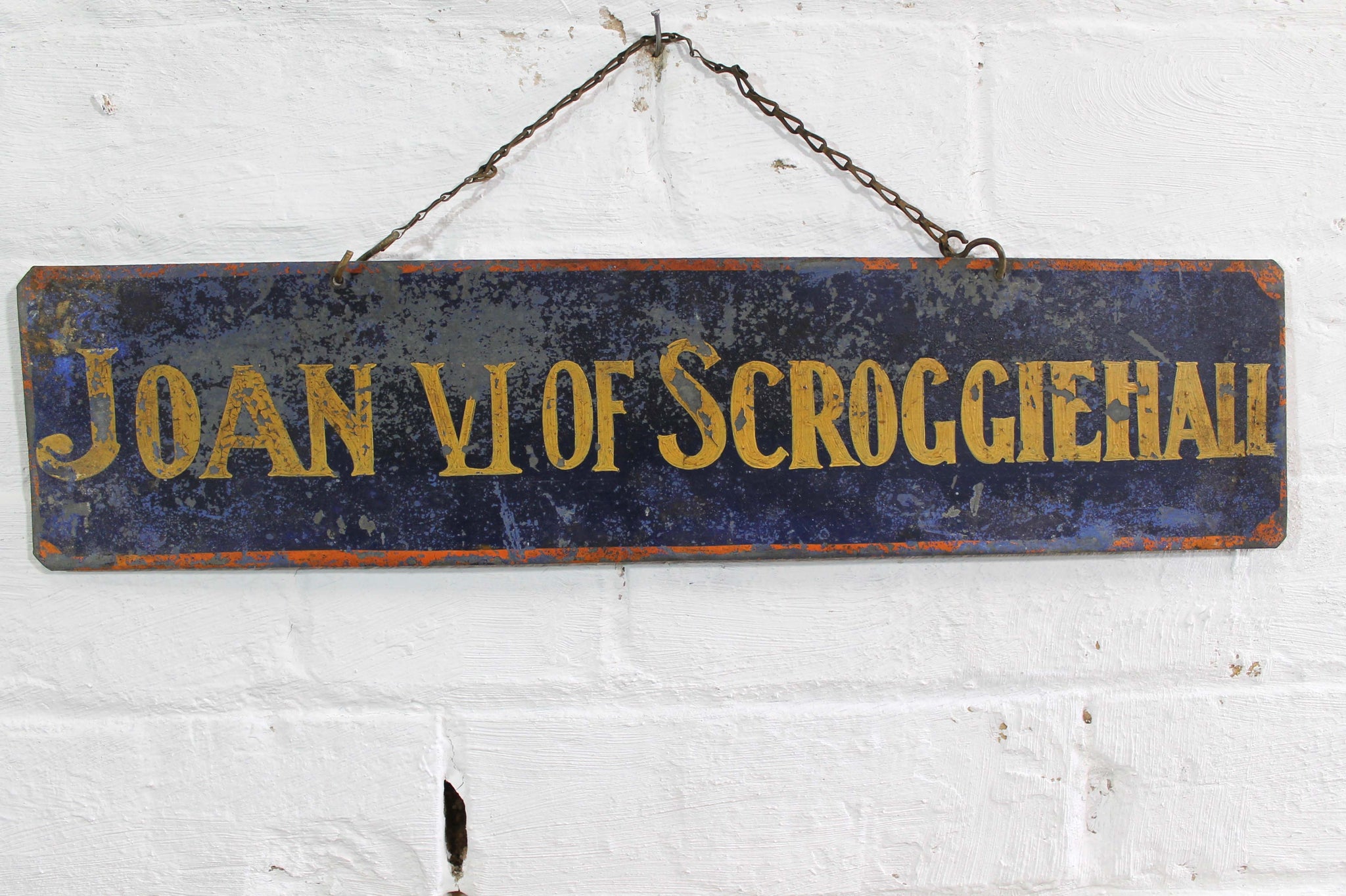 Set of four tole prize cow exhibition name plates from a Scottish farm