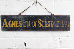 Set of four tole prize cow exhibition name plates from a Scottish farm