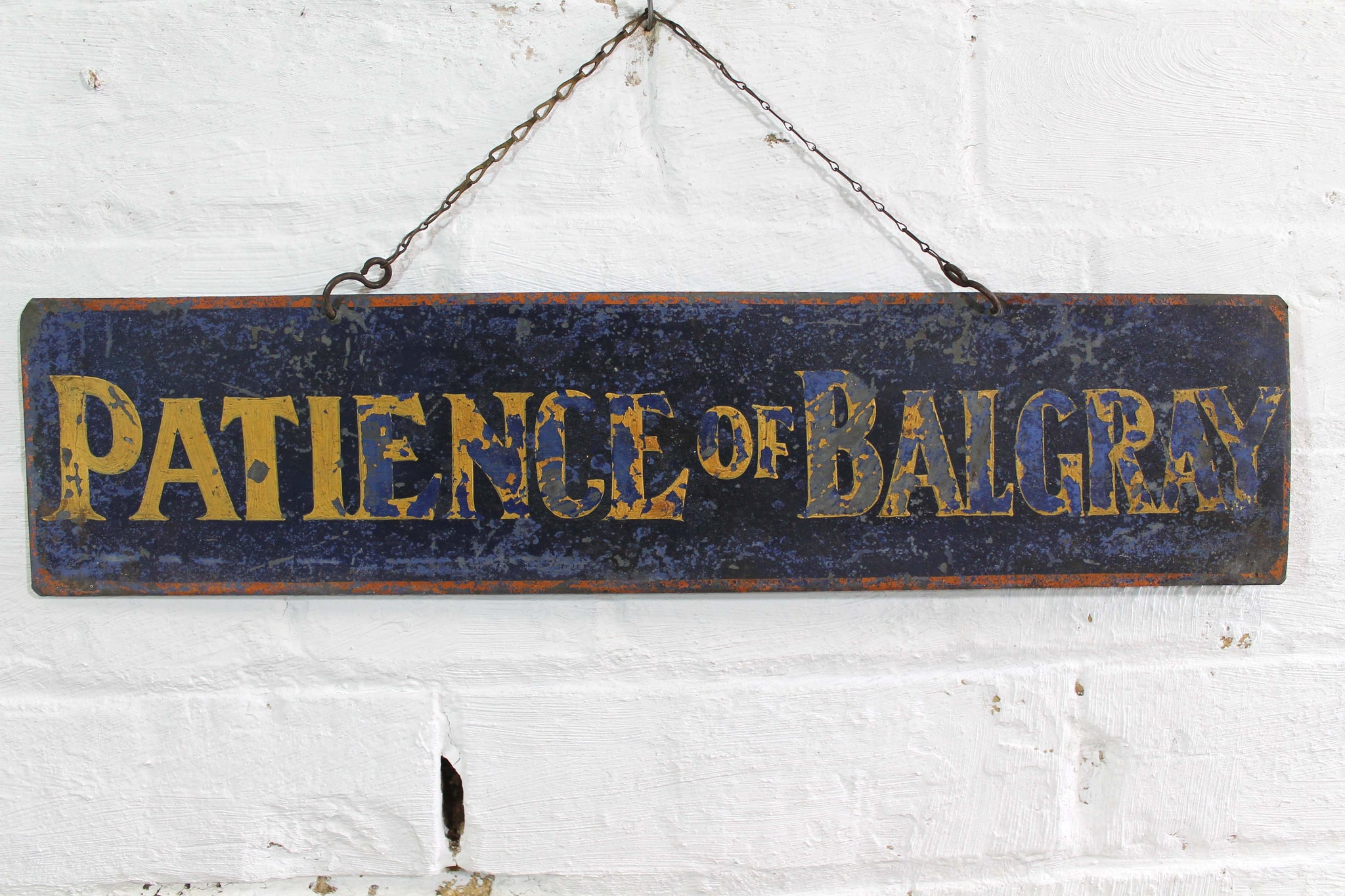 Set of four tole prize cow exhibition name plates from a Scottish farm