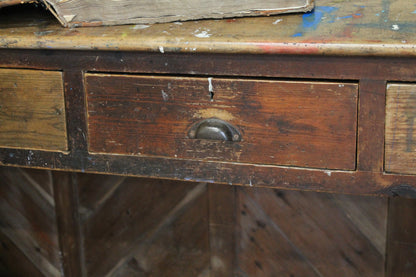 19th c Cornish elm clerk's desk from The Count House, Botallack tin mine