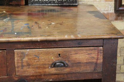 19th c Cornish elm clerk's desk from The Count House, Botallack tin mine