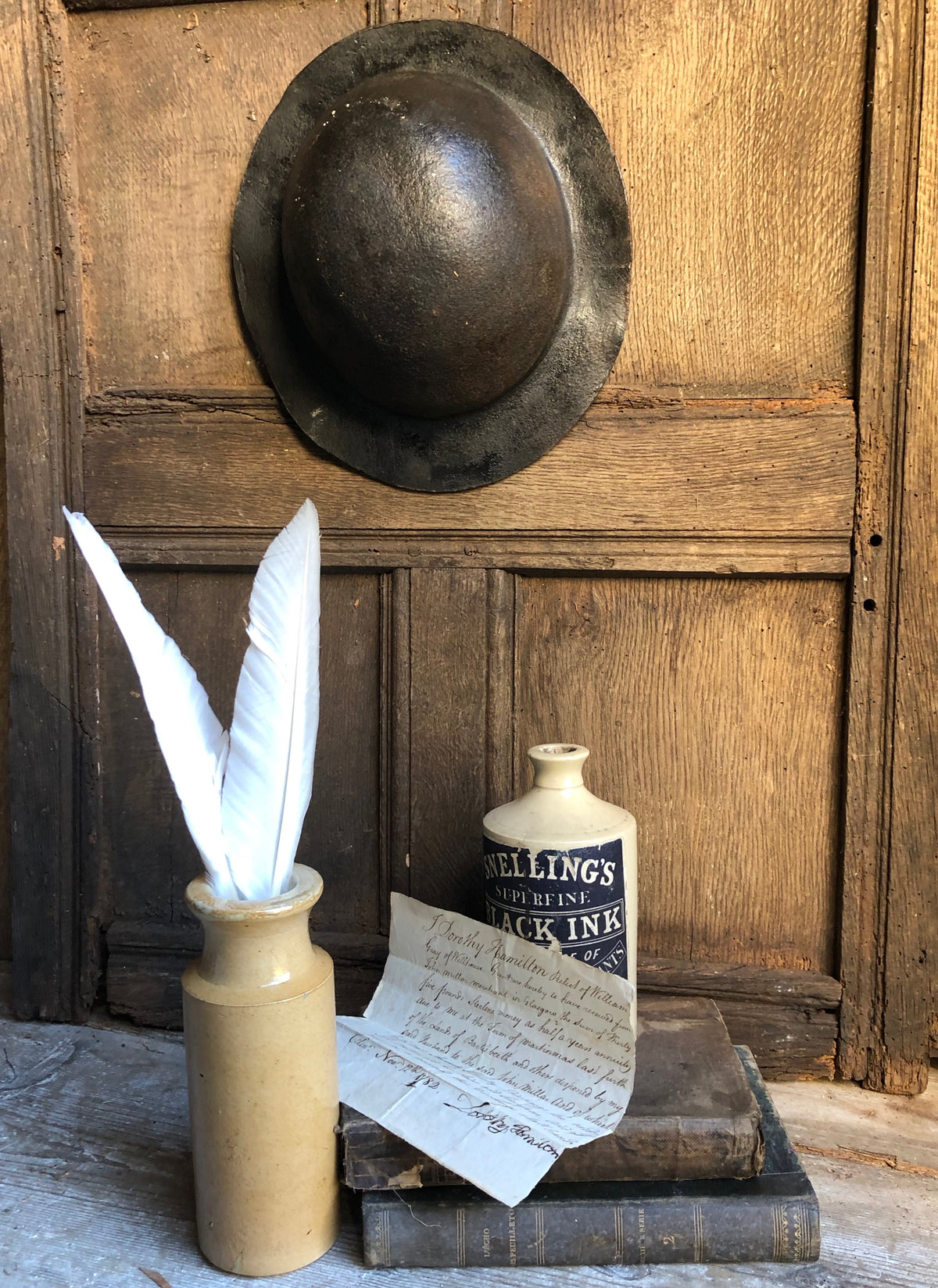 19th century leather miner's hat