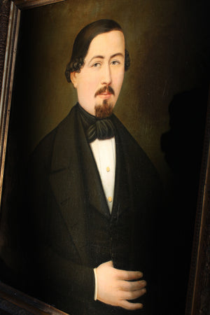 19th century portrait of a gentleman oil on canvas