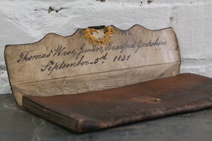 Early 19th century leather wallet Thomas Wroe Junior