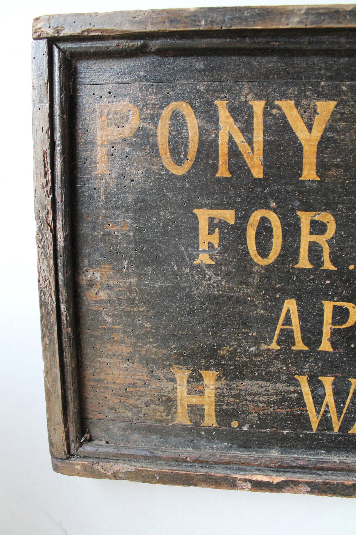 Folk art trade sign Pony & Trap for hire