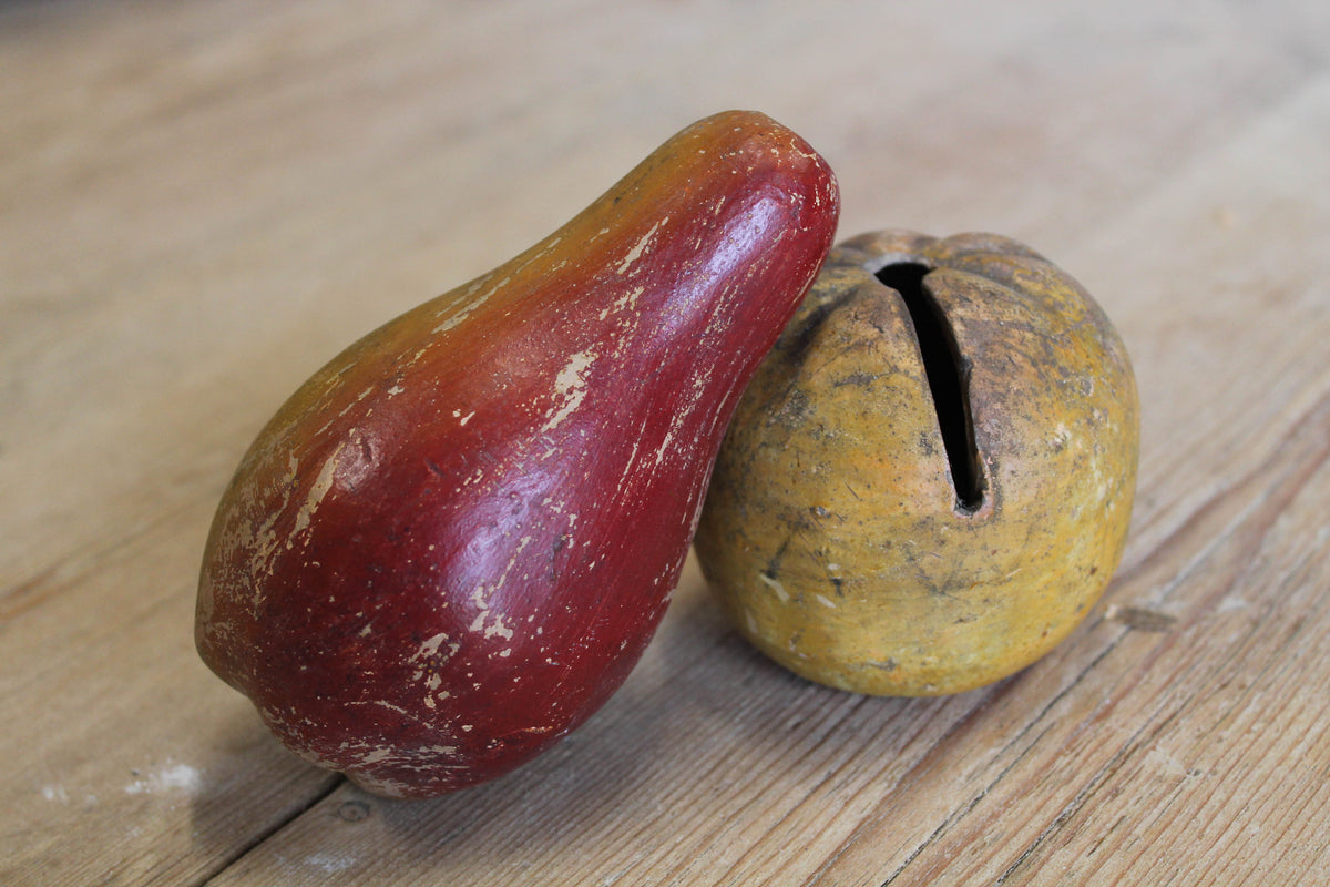 Reserved - 19th c pottery moneyboxes in the form of fruit