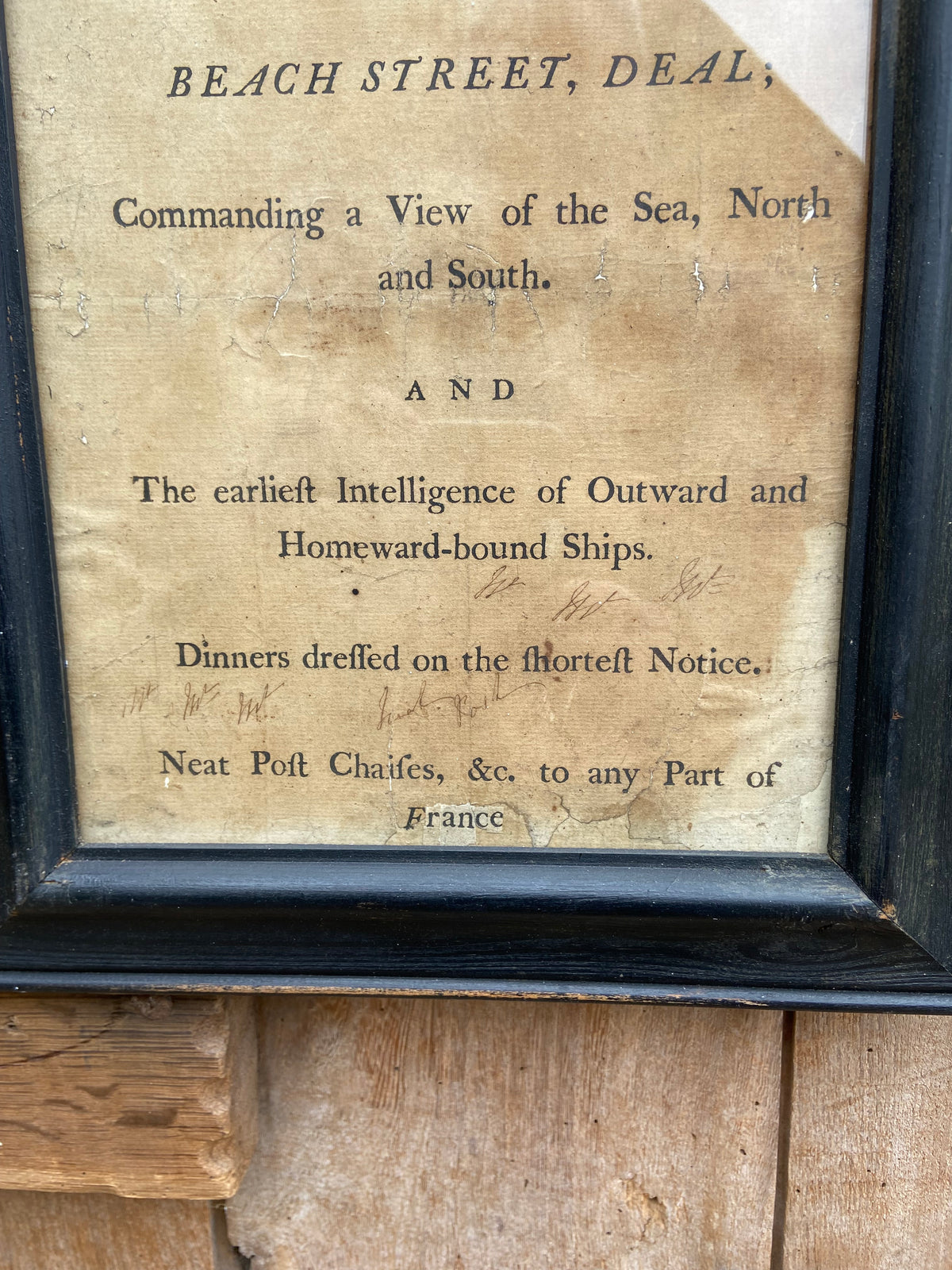 A George III tavern handbill Hoop & Griffin, Deal, Kent