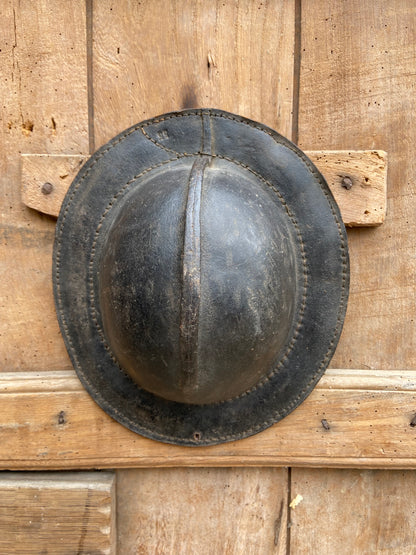 19th century leather miner's hat